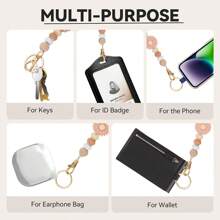 1 PIEZA Cordón para identificación y portallaves con flor para profesor, llavero con colgante de flor bonita DIY para dama, enfermera, empleado, estudiante