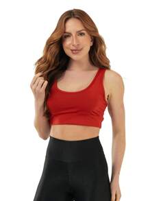 Women's Sports Supportive Gym Tops - Màu Cam cháy - Xem 1