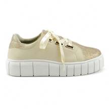 Women's Casual Sneakers With Shiny Glitter And Satin Ribbon Are The Perfect Choice For Those Looking For Comfort And Style In One Product. RT FOOTWEAR - 米色 - 查看 6