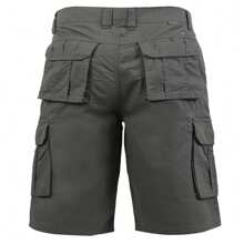 Pantalones cortos cargo para hombre, multibolsillos de algodón sólido, ajuste relajado, para uso al aire libre