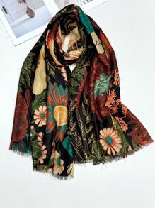 New Simple Print Women Scarf Fashion Neck Wrap Spring/Summer Sun Protection Beach Shawl Linen Feel For Ladies - Multicolor - View 14