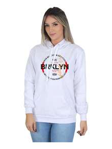 Brooklyn Usa Women's Sweatshirt Casual Cold Weather Top - trắng - Xem 1