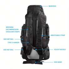 90L Large Backpack Hiking Rucksack Waterproof Outdoor Camping Travel Luggage - Variant1 - View 4
