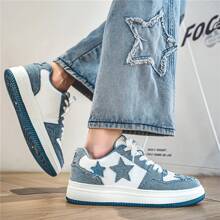 Men's Shoes, Sports And Casual Shoes, Men's Shoes,Walking Shoes,Versatile Men's Shoes, Campus Student Board Shoes, Suitable For Men's Outdoor Activities - 藍色 - 查看 3