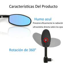 7/8" Motorcycle Mirrors For Motorcycle, Street Sport Bike, Touring, Chopper Cruisers(2 Pcs) - 藍色 - 查看 8