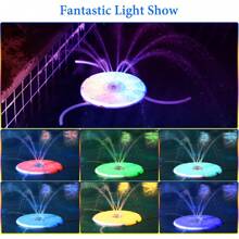 USB Power Fountain Pump With Light, Bird Bath Fountain, Remote Control& 8 Nozzles Pond Fountain, Water Fountain Pump For Birdbath, Garden, Pond, Pool, Outdoor And Indoor,Garden Supplies,Gardening Accessories - Multicolor - View 3