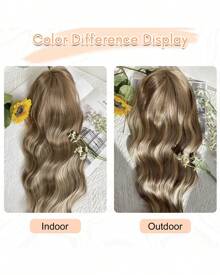 Megito Hair Toppers For Women 20inch Wavy Hair Toppers For Women Toppers Hair Pieces For Women With Thinning Hair Synthetic Wig Clip In Hair Topper Wiglets With Fringe Bang Add Hair Volume - 淺棕色帶亮點 - 查看 5