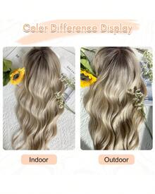 Megito Hair Toppers For Women 20inch Wavy Hair Toppers For Women Toppers Hair Pieces For Women With Thinning Hair Synthetic Wig Clip In Hair Topper Wiglets With Fringe Bang Add Hair Volume - 帶黑色發根的金色頭發 - 查看 5