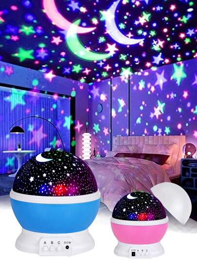 1pc LED Galaxy Lamp, Multi-Color Changing Lights, Portable With USB Cable, 360° Rotating Moon & Star Projector Desk Lamp, For Bedroom, Party Decor, Girls Birthday Gift