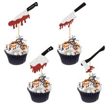 1 套万圣节主题蛋糕装饰，包括闪亮的 Boo House、南瓜、蝙蝠杯蛋糕装饰、尖叫杯杀手蛋糕装饰、女巫帽蛋糕装饰，适合万圣节派对、圣诞节 - 多色 - 查看 12