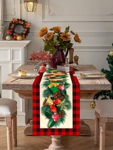 1 tấm khăn trải bàn Giáng sinh, hộp quà Giáng sinh hình người bánh gừng, khăn trải bàn bằng polyester, khăn trải bàn trang trí tiệc Giáng sinh, thích hợp cho trang trí bàn tiệc Giáng sinh mùa đông tại nhà - Nhiều màu - Xem 5