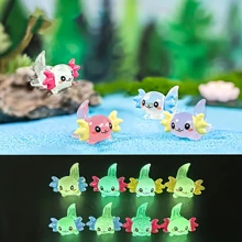 10/20/30pcs Glow-In-The-Dark Hexagonal Newt Miniature Statues, Resin Nautical Animal Themed Garden Decor, Bath, Car Ornaments And Desk Decorations - Multicolor - View 9
