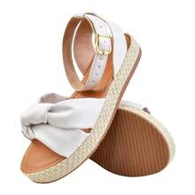 Women's Flatform Sandal Knot Rope Sole Casual Comfortable - 白色 - 查看 4
