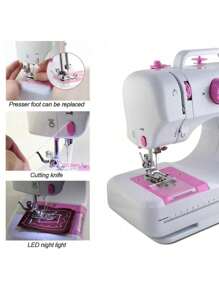 2023new Maquina de Coser Electrica 12 Tipos de Puntadas, Pedal Eléctrico de Doble Uso, Función de Patchwork, Costura de Botones, Cremallera, Costura Cilíndrica, Máquina de Coser Electrica - Tipo de Enchufe A USA (110-127V) - Ver 2