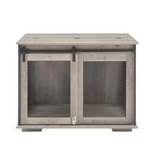 Farmhouse Dog Crate Crate Furniture With Removable Dividers For Indoor Use, Grey - 灰色的 - 查看 1
