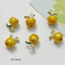 5/Pcs Random Mixed Color Alloy 3D Fruit Pendant DIY For Earrings, Bracelets, Keychains, Bag Charms, Pendant Accessories - Multicolor - View 18