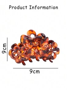 1 件优雅镂空花朵夹发夹法式复古后脑勺大号盘发夹女士发夹发夹发夹发夹接发夹，沙滩配饰，爪夹秋冬发饰女士度假装女士 - 彩色 - 查看 5