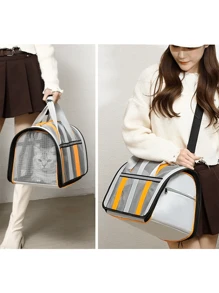 Bolsa De Mascotas Plegable Transportadora Para Gatos Perros - Gris - Ver 6