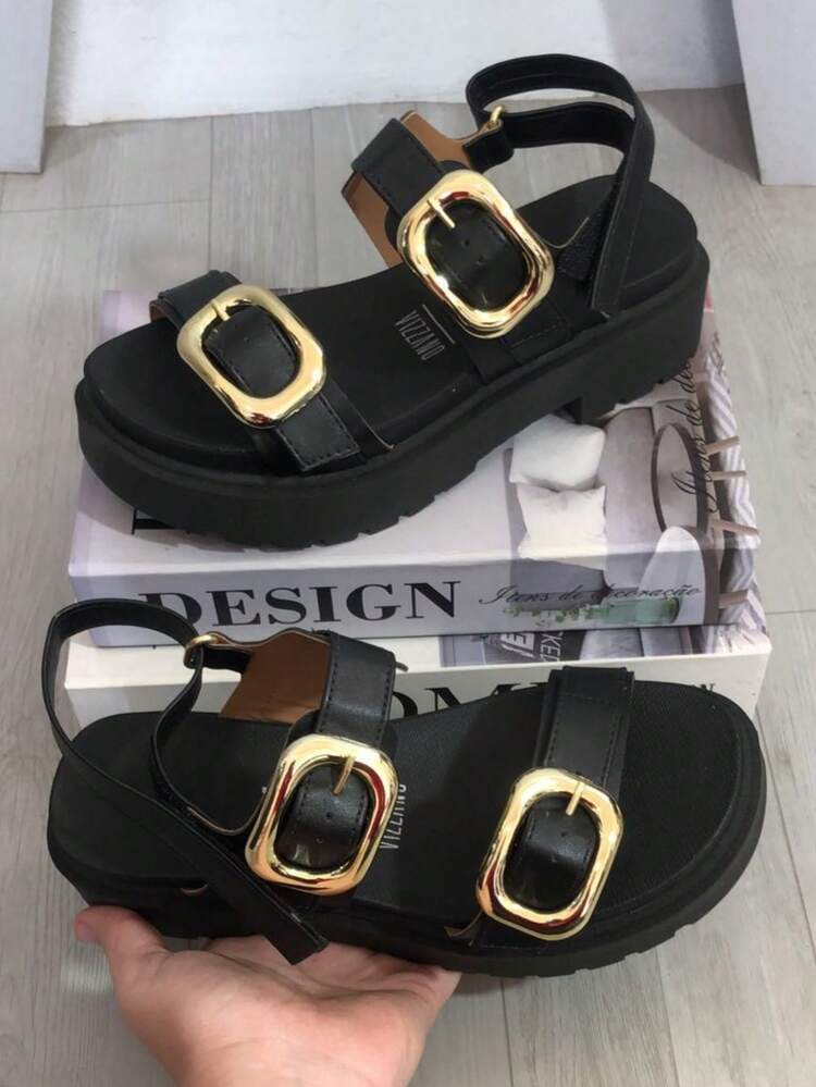 Women's Platform Sandal With Tractor Buckle Comfortable Vizzano Blogger Launch - 黑色 - 查看 2