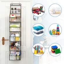2pcs 5-Shelf Over Door Hanging Pantry Organizer Storage With Clear PVC Pockets Closet For Bedroom Cosmetics Toys And Sundries Halloween Decorations Halloween Costumes Autumn Decor Festival Decor - Trong sáng - Xem 7