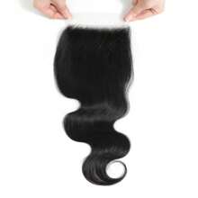 Body Wave Bundles With Closure Human Hair 4 Bundles With Free Part Closure Human Hair Braziian Virgin Human Hair Bundles With 4x4 Inch Hand-Tied Lace Closure Natural Black Transparent Hd - Natural Black - View 7