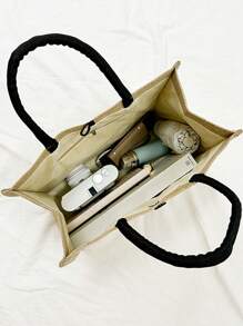 Tặng kèm túi vải tote in hình Thiên Chúa giáo và túi khóa, túi vải tote in hình Chúa Jesus trong Kinh thánh cổ điển, quà tặng Thiên Chúa giáo, túi xách vải lanh bền đẹp, phong cách đơn giản, sức chứa lớn, thích hợp cho các buổi dã ngoại ngoài trời, tụ họp, du lịch và mua sắm. - Màu Khaki - Xem 5