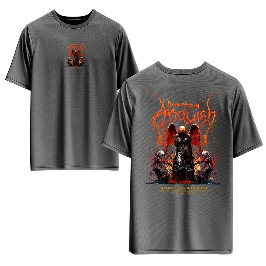 Men's T-Shirt 100% Cotton, Front And Back, Colorful Digital Print, High Resolution, Unisex, Round Neck. - Xem 1