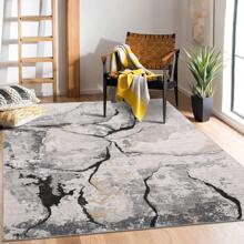 Modern Abstract Carpet Ultra Thin Soft Carpet Low Pile Non Slip Carpet Washable Area Rug Foldable Indoor Carpet For Living Room Office Dining Room - Grey - View 1
