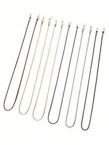 6入純色中性風眼鏡鍊，老花眼鏡鍊，防遺失眼鏡掛繩，矽膠防滑眼鏡配件，適合旅行與戶外運動 - 彩色 - 查看 1
