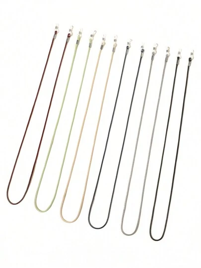 6pcs Solid Color Unisex Eyeglass Chain, Sunglass Strap, Reading Glasses Lanyard, Anti-Lost Hanging Cord, Silicone Non-Slip Eyewear Accessories, Suitable For Travel And Outdoor Sports