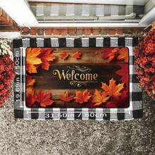 1pc Autumn Falling Leaves Welcome Doormat, Dirt & Water Resistant, Easy To Clean, Suitable For Home Decor, Bedroom Entrance, Living Room, Laundry Room, Entryway, Gift, Autumn Leaves Carpet, Machine Washable, Perfect For Decorating Your Home!