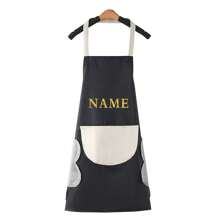 1 件定制手擦围裙防水防油个性定制名字 4 种字体图案北欧家居无袖厨房长袍男女居家工作服私人定制厨房烹饪手擦围裙防油防水烹饪清洁男女通用无袖围裙袋收纳储物女士幸福提升 - 彩色 - 查看 22