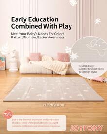 Baby Play Mat, Foldable Play Mats For Babies And Toddlers, Waterproof & Anti-Slip Portable Baby Floor Mat For Tummy Time, Baby Mat For Floor With Travel Bag, 59x71 Inch And 79x71 Inch - 79x71x0.4 - View 5