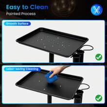 Salon Tattoo Work Rack Tray Mobile Workstation Tattoo Service Trolley Adjustable Outdoor Decor - Black - View 4