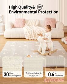 Baby Play Mat, Foldable Play Mats For Babies And Toddlers, Waterproof & Anti-Slip Portable Baby Floor Mat For Tummy Time, Baby Mat For Floor With Travel Bag, 59x71 Inch And 79x71 Inch - 79x71x0.4 - View 6