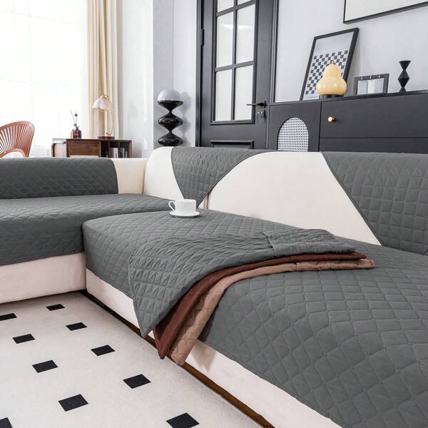 1 pezzo Copritestiera da divano a forma di L per animali domestici, copridivano antiscivolo e durevole per animali domestici, lavabile, adatto per divano a forma di chaise longue in camera da letto e soggiorno