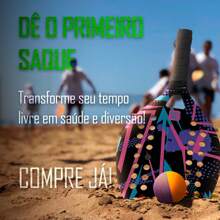 Kit 2 Raquete de Beach Tennis Praia Com Bolinha Original - Roxo - Visão 6