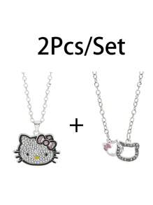 Sanrio Genuine Sanrio Bracelet Cute Hello Kitty Pendant Sweet Necklace Kitty Cat Kuromi My Melody Cinnamoroll Set Birthday Gifts Cartoon Jewelry Accessories (Some Parts May Be Random)