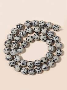 1 Strand Dalmatian Jasper Natural Stone Beads For Jewelry Making Round Loose Bead Needlework DIY Bracelet 4 6 8 10mm - Multicolor - View 7