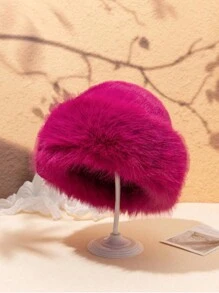 Luxury Large Fluffy Hat - Soft, Warm, Multi-Purpose Winter Decoration, With Thick Faux Fox Fur Decoration, Elastic And Comfortable, An Elegant Design For Holiday And Everyday Wear - Multicolor - View 11