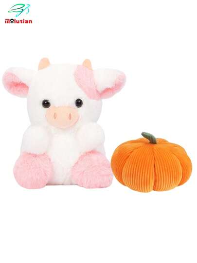 Molutian 8.66 英寸 3D 粉色草莓奶牛毛绒玩具毛绒玩偶动物奶牛毛绒玩具儿童粉丝礼物家居装饰
