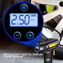 120 -Watt -Watt -Watt -Lapse Car Air Compressor, With Light Diode Lamps, Wireless Handheld Car Inflatable Pump Electric, Car Tire Airflame Tools - 黑色 - 查看 8