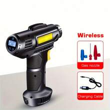 120 -Watt -Watt -Watt -Lapse Car Air Compressor, With Light Diode Lamps, Wireless Handheld Car Inflatable Pump Electric, Car Tire Airflame Tools - 黑色 - 查看 5