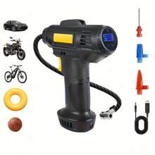 120 -Watt -Watt -Watt -Lapse Car Air Compressor, With Light Diode Lamps, Wireless Handheld Car Inflatable Pump Electric, Car Tire Airflame Tools - 黑色 - 查看 2
