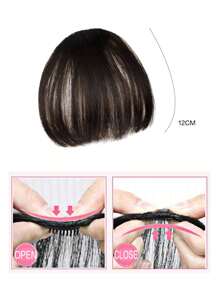 Frange synthétique Clip dans les frange Frange effilée Frange pour femmes Clip sur la frange plate et nette Extension de cheveux pour le port quotidien
