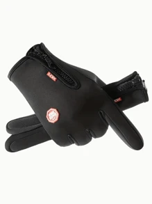 1 件，冬季保暖手套，自行车手套，厚手套，触摸屏手套，雪地手套，滑雪手套万圣节