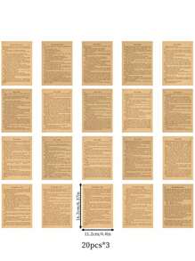 1 paquete de 60 piezas de papelería con diseño de libro de cuentos de la tarde, papel decorativo de estilo inglés retro para scrapbooking
