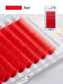 yelix 12 排多色单根睫毛延长彩色假睫毛适用于角色扮演派对和万圣节 B/C/D 卷曲 8-15 毫米混合长度睫毛簇、睫毛簇、单根睫毛、睫毛、假睫毛 - 彩色 - 查看 23