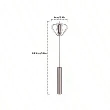 1pc Stainless Steel Multifunctional Manual Egg Beater, Cream & Egg White Whisk, Handheld Mixer, Small Kitchen Baking Tool