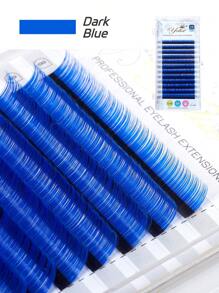 yelix 12 排多色单根睫毛延长彩色假睫毛适用于角色扮演派对和万圣节 B/C/D 卷曲 8-15 毫米混合长度睫毛簇、睫毛簇、单根睫毛、睫毛、假睫毛 - 彩色 - 查看 24